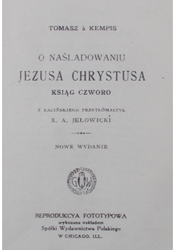 O naśladowaniu Jezusa Chrystusa , 1910 r.