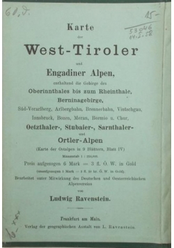 Karte der West - Tiroler