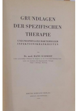 Grundlagen der spezifischen therapie, 1940 r.
