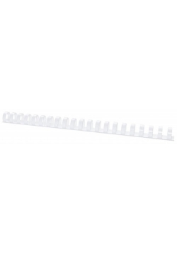 Grzbiety do bindowania Office Products A4 16 mm plastikowe 100 sztuk białe