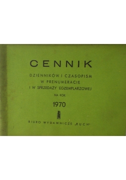 Cennik dzienników i czasopism w prenumeracie i w sprzedaży egzemplarzowej