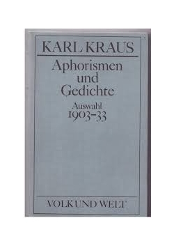 Aphorismen und Gedichte Auswahl 1903-33
