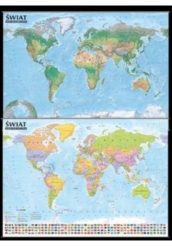 Świat Mapa polityczna i krajobrazowa 1:21 500 000 listwa