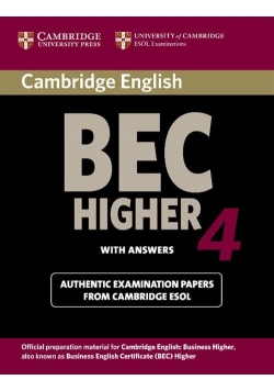 Cambridge BEC Higher 4 Student's Book with answers