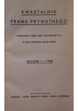 Kwartalnik prawa prywatnego, 1938 r.