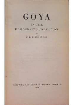 Goya in the democratic tradition, 1948 r.