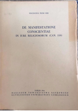De manifestatione conscientiae