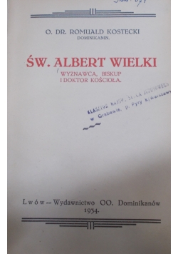 Św. Albert Wielki, 1934 r.