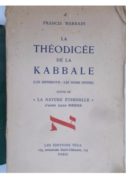 La théodicée de la kabbale, 1949 r.
