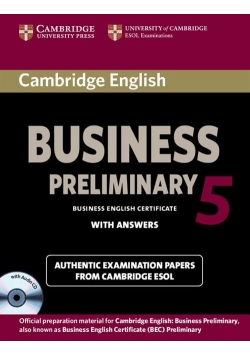 Cambridge English Business 5 Preliminary Self-study Pack Student's Book with Answers and Audio CD