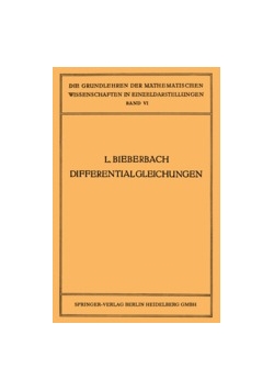 L. Bieberbach Differential gleichungen, 1923r