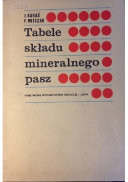 Tabele składu mineralnego pasz
