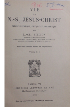 Vie de N. S. Jesus - Christ , 1925 r.