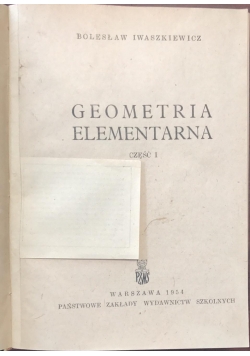 Geometria elementarna, Część I