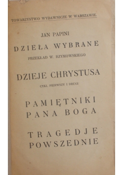 Dzieje Chrustusa, 1922r.
