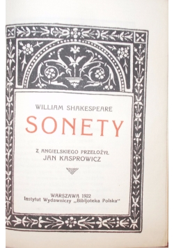 Sonety, 1922 r.