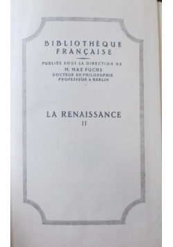 La Renaissance II, 1922 r.