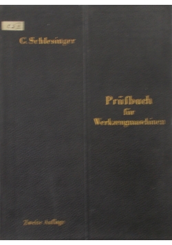 Prufbuch fur Werzeugmaschinen