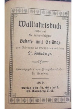 Wallfahrtsbuch, 1919 r.