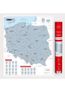 Polska mapa zdrapka 1:1 500 000