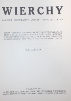 Wierchy , 1932 r.