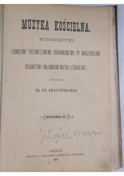 Muzyka Kościelna, 1884 r.