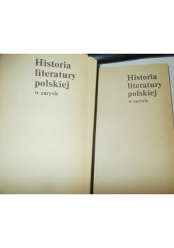 Historia literatury polskiej w zarysie Tom I – II