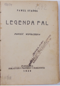 Legenda fal, 1928r.