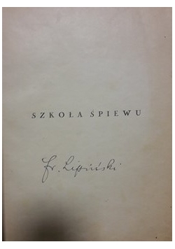 Szkoła śpiewu według mistrzów włoskich, 1926 r.