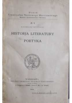 Historja literatury i poetyka, 1914r