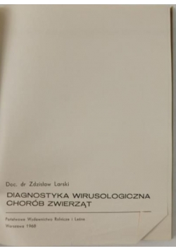 Diagnostyka wirusologiczna chorób zwierząt