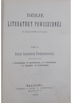 Dzieje Literatury Powszechnej Tom II, 1883 r.