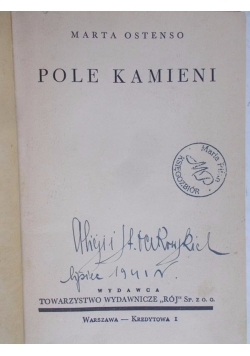 Pole kamieni, 1935r.