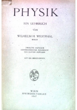 Physik ein lehrbuch, 1947 r.