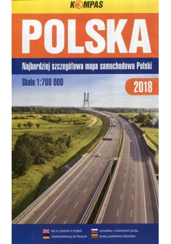 Polska Najbardziej szczegółowa mapa samochodowa Polski 1:700 000