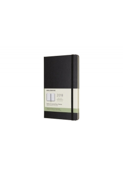 Kalendarz 2018 tygodniowy horyzontalny Moleskine 12M L, twarda oprawa, czarny