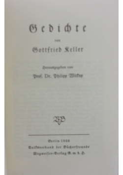 Gedichte,1922r.
