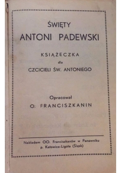 Książeczka dla czcicieli Św. Antoniego, 1931 r.