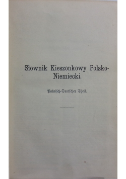 Słownik Kieszonkowy Polsko-Niemiecki