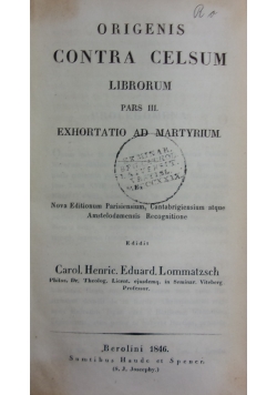 Origenis Contra Celsum, 1846r.