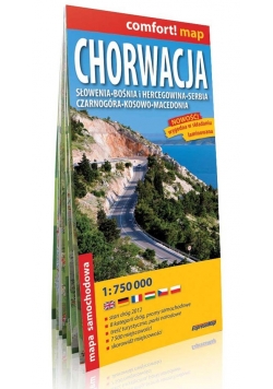 Chorwacja, Słowenia, Bośnia i Hercegowina, Serbia, Czarnogóra, Kosowo, Macedonia comfort! map laminowana mapa samochodowa
