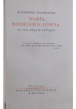 Marja Rodziewiczówna, 1935r