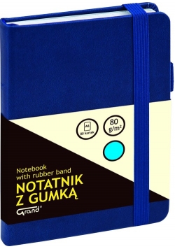 Notatnik A6 Grand z gumką 80 kartek granatowy
