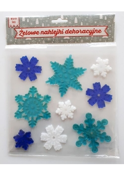 Naklejki żelowe śniezynki 9 elementów
