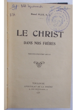 Le Christ, 1925 r.