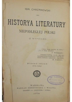 Historya Literatury Niepodległej Polski, 1908 r.