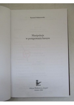 Manipulacje w postępowaniu karnym