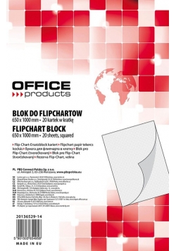 Blok do flipchartów w kratkę 20 kartek biały
