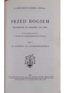 Przed Bogiem, Tom I