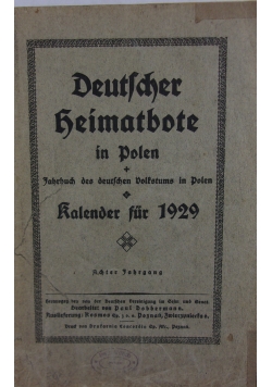 Deutscher Heimatbote in Polen, 1929 r.